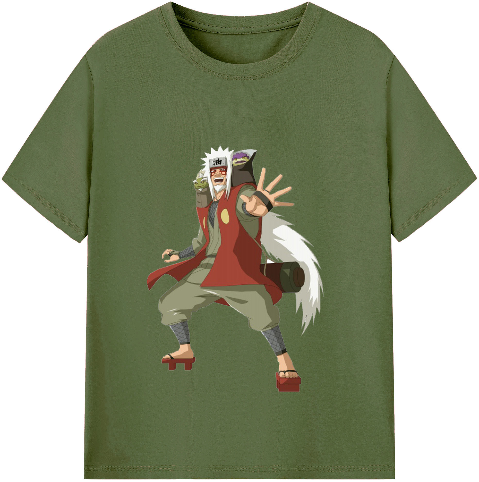 （画像用） NARUTO -ナルト- 自来也（じらいや） Jiraiya 綿100％半袖Tシャツ（フロントプリント）
